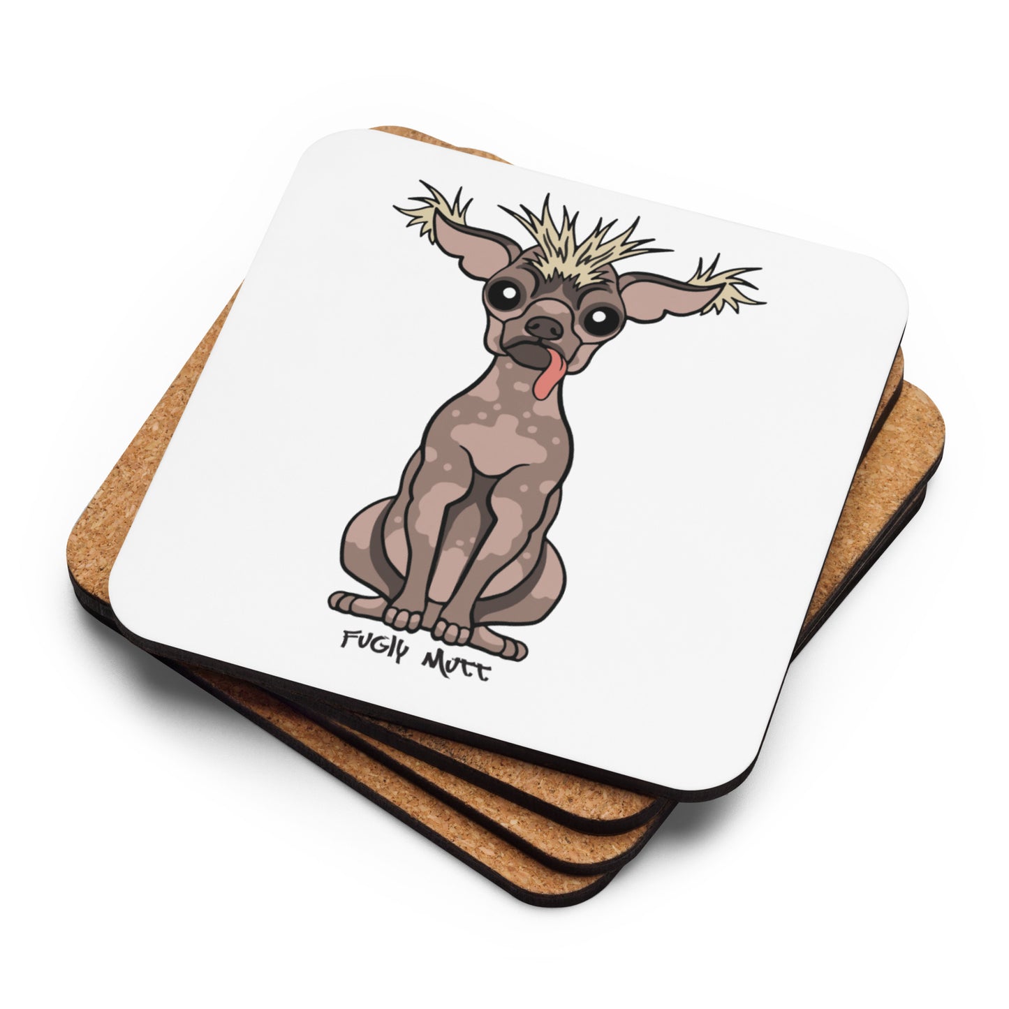 Fugly Mutt Cork-back coaster