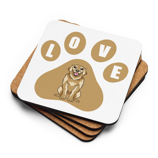 Golden Retriever Cork-back coaster