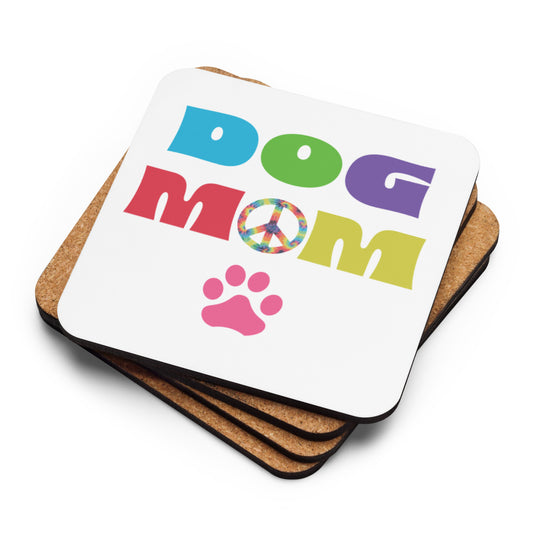 Dog Mom - Peace - Cork-back coaster