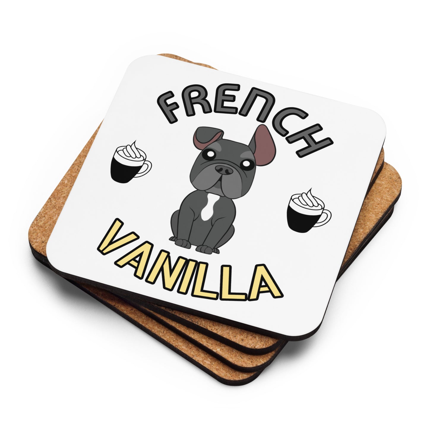 Frenchie - French Vanilla - Cork-back coaster