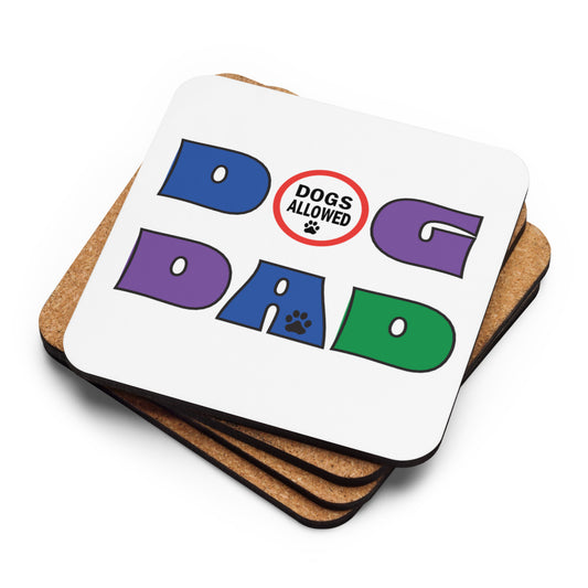 Dog Dad (Colour) Cork-back coaster