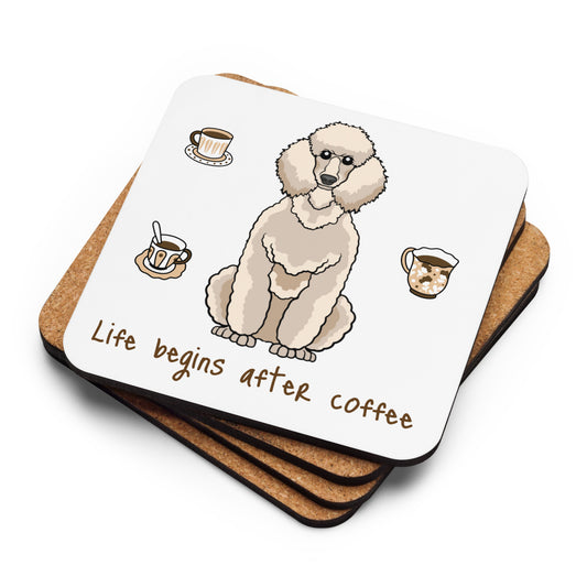 Poodle Coffee Cork-back coaster