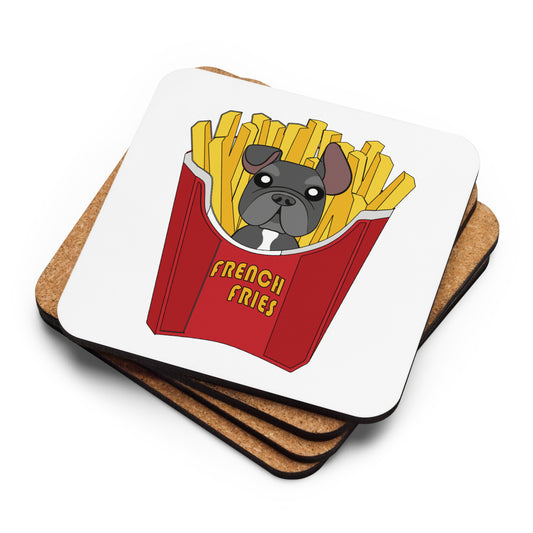 Frenchie 'French Fries' Cork-back coaster