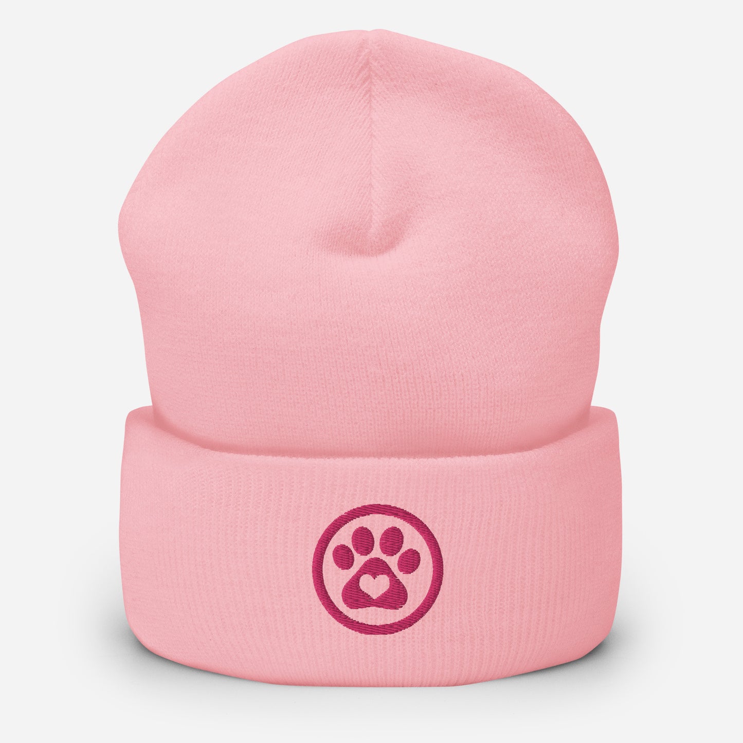 Pink Paw Cuffed Beanie