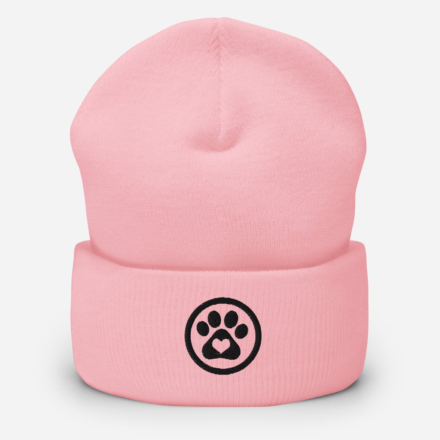 Black Paw Cuffed Beanie