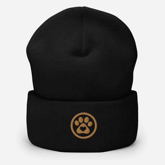 Gold Paw Cuffed Beanie