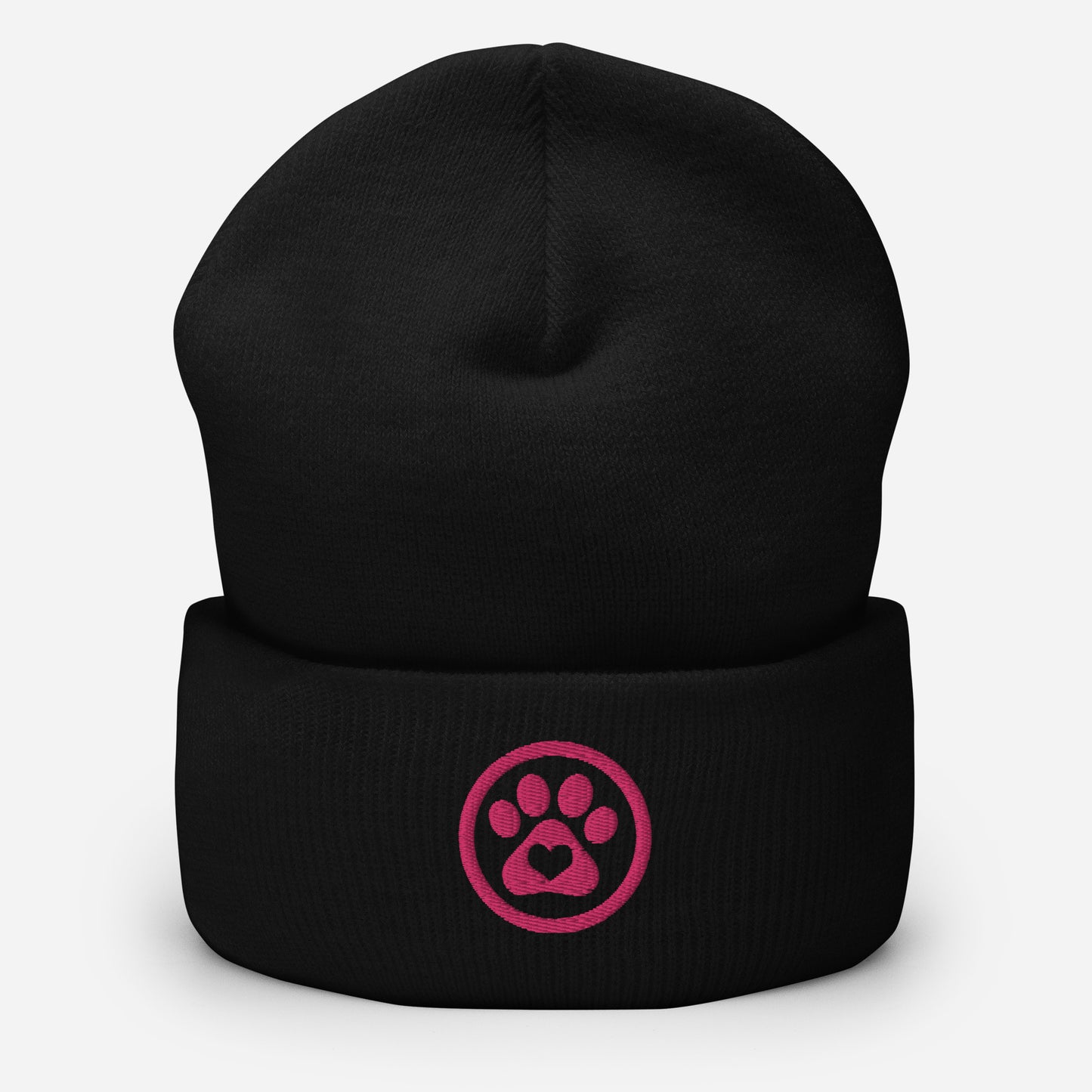 Pink Paw Cuffed Beanie