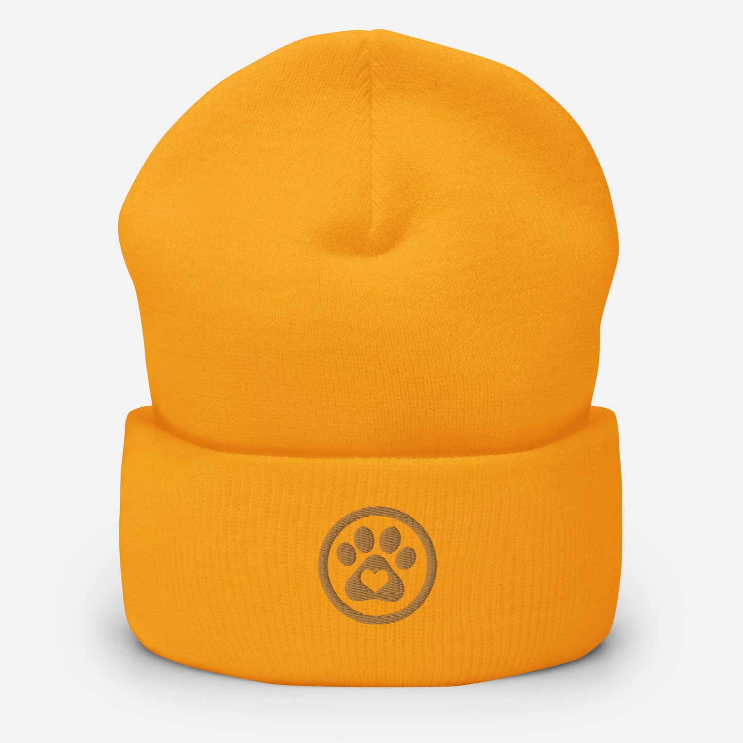 Gold Paw Cuffed Beanie