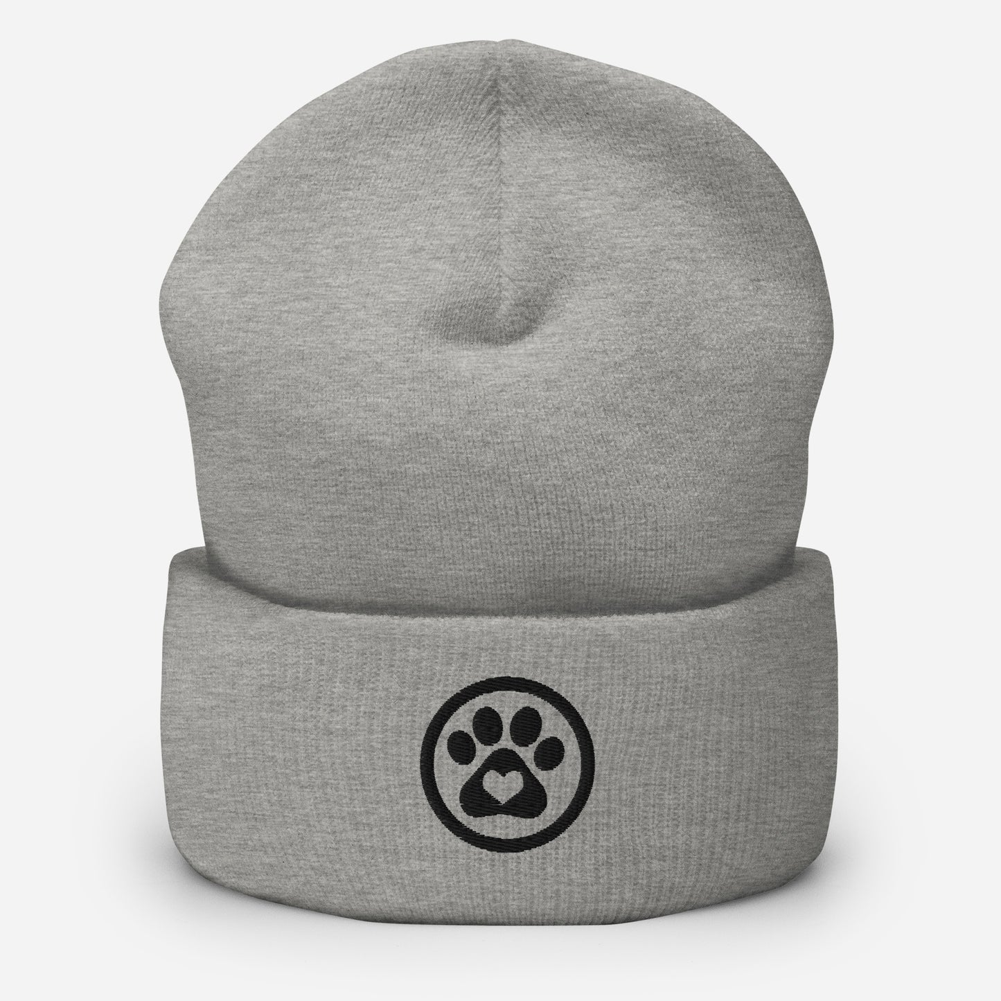 Black Paw Cuffed Beanie