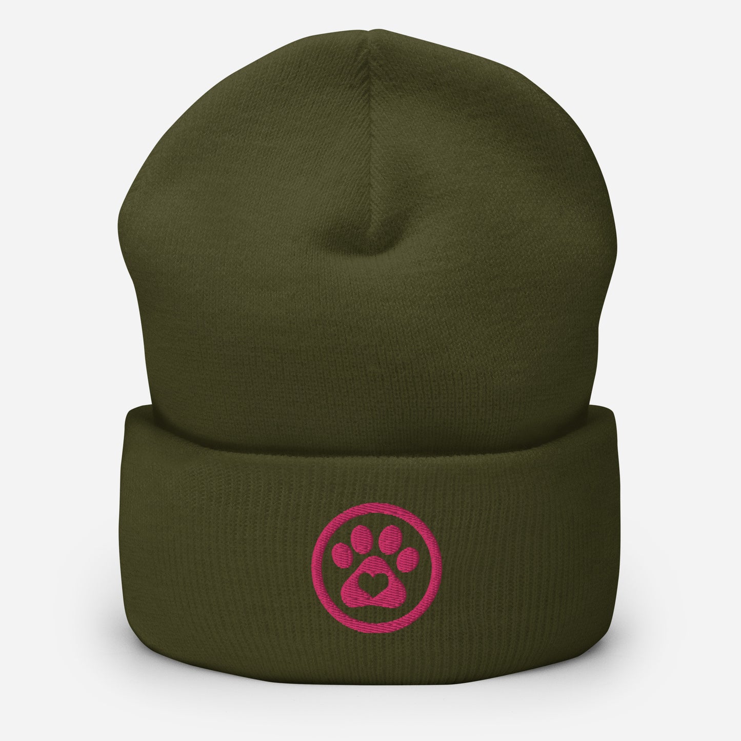 Pink Paw Cuffed Beanie