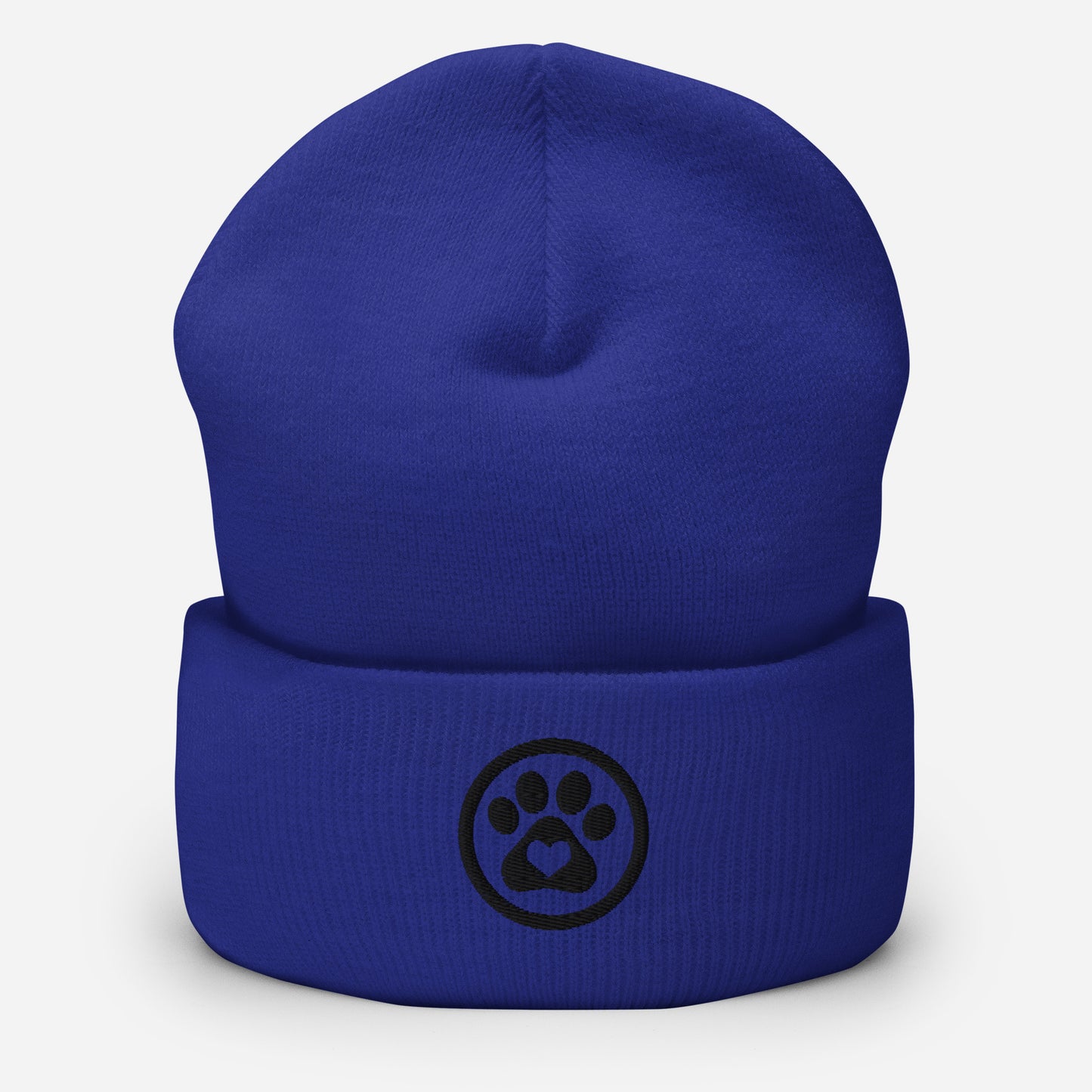 Black Paw Cuffed Beanie