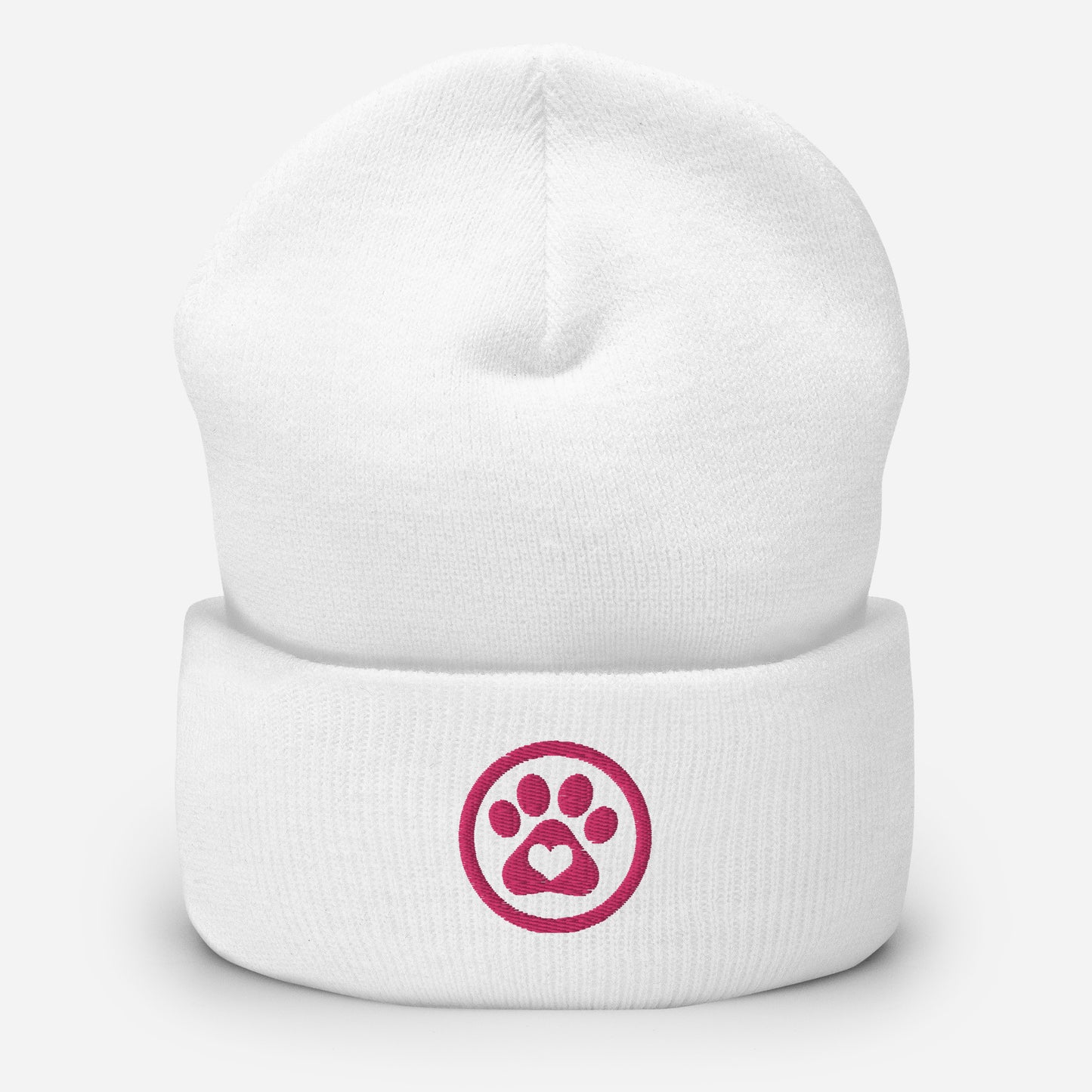 Pink Paw Cuffed Beanie