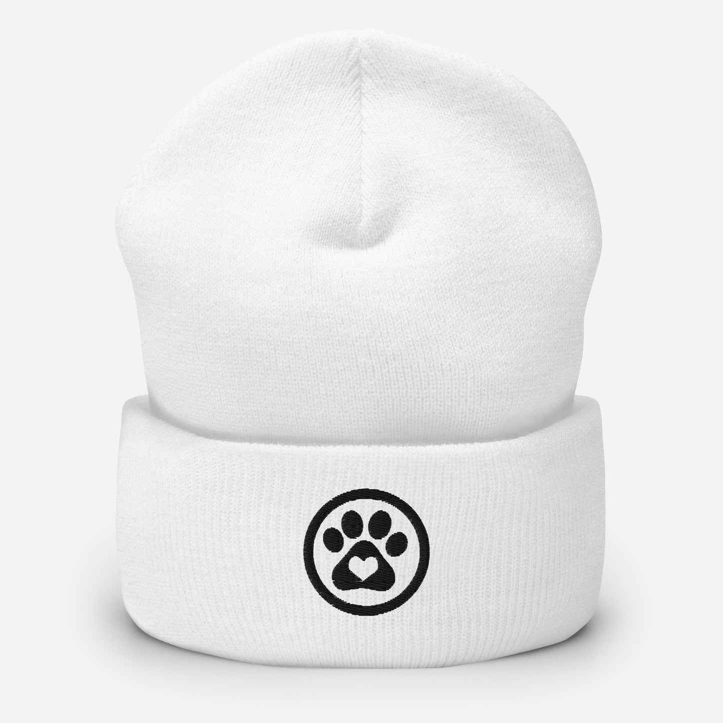 Black Paw Cuffed Beanie