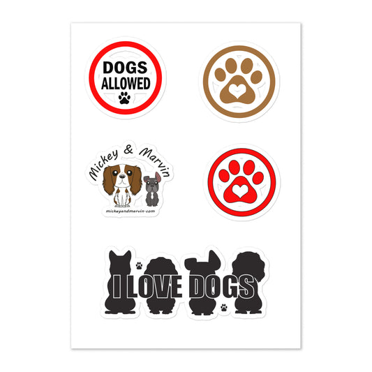 I Love Dogs Sticker sheet