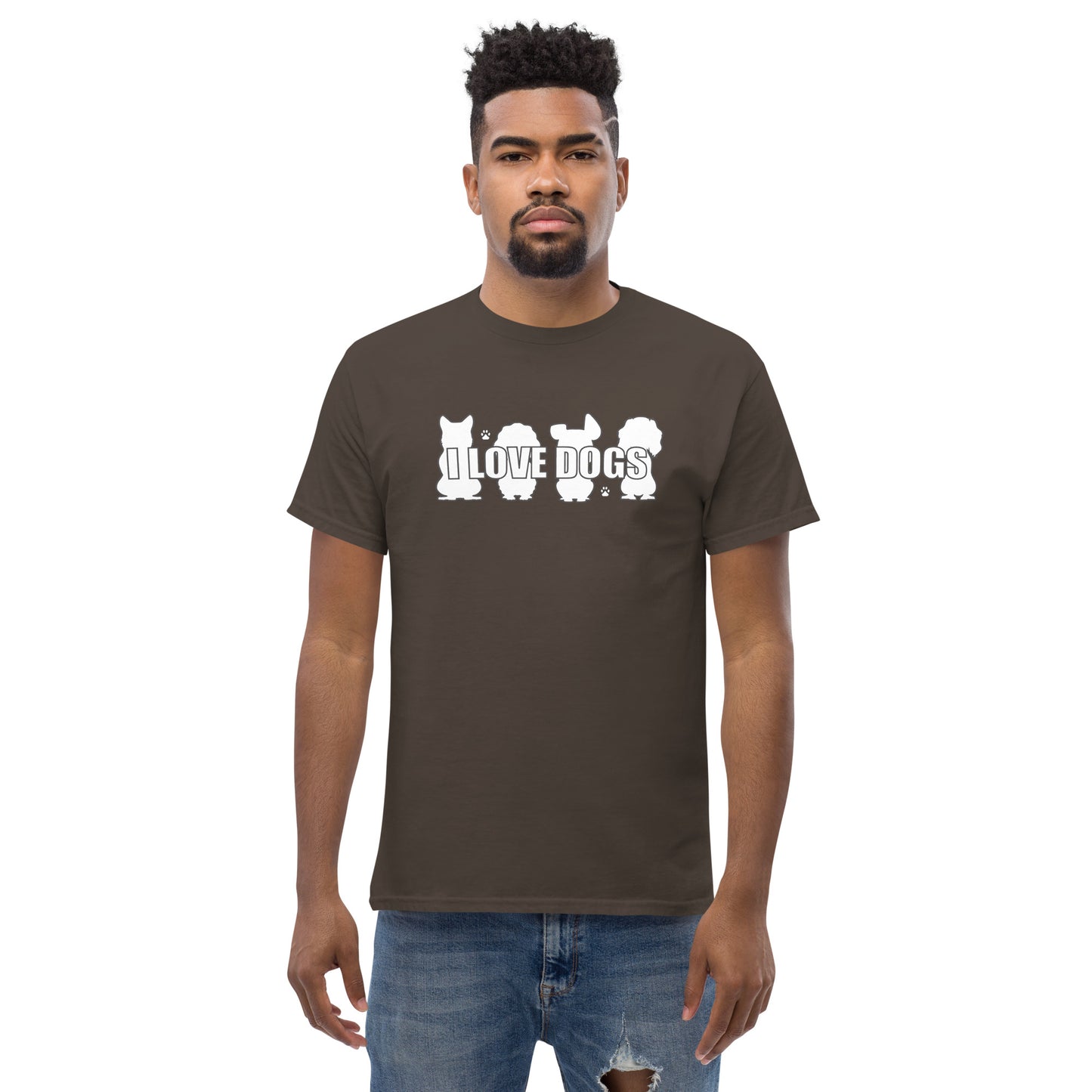 I Love Dogs Silhouette Men's classic tee