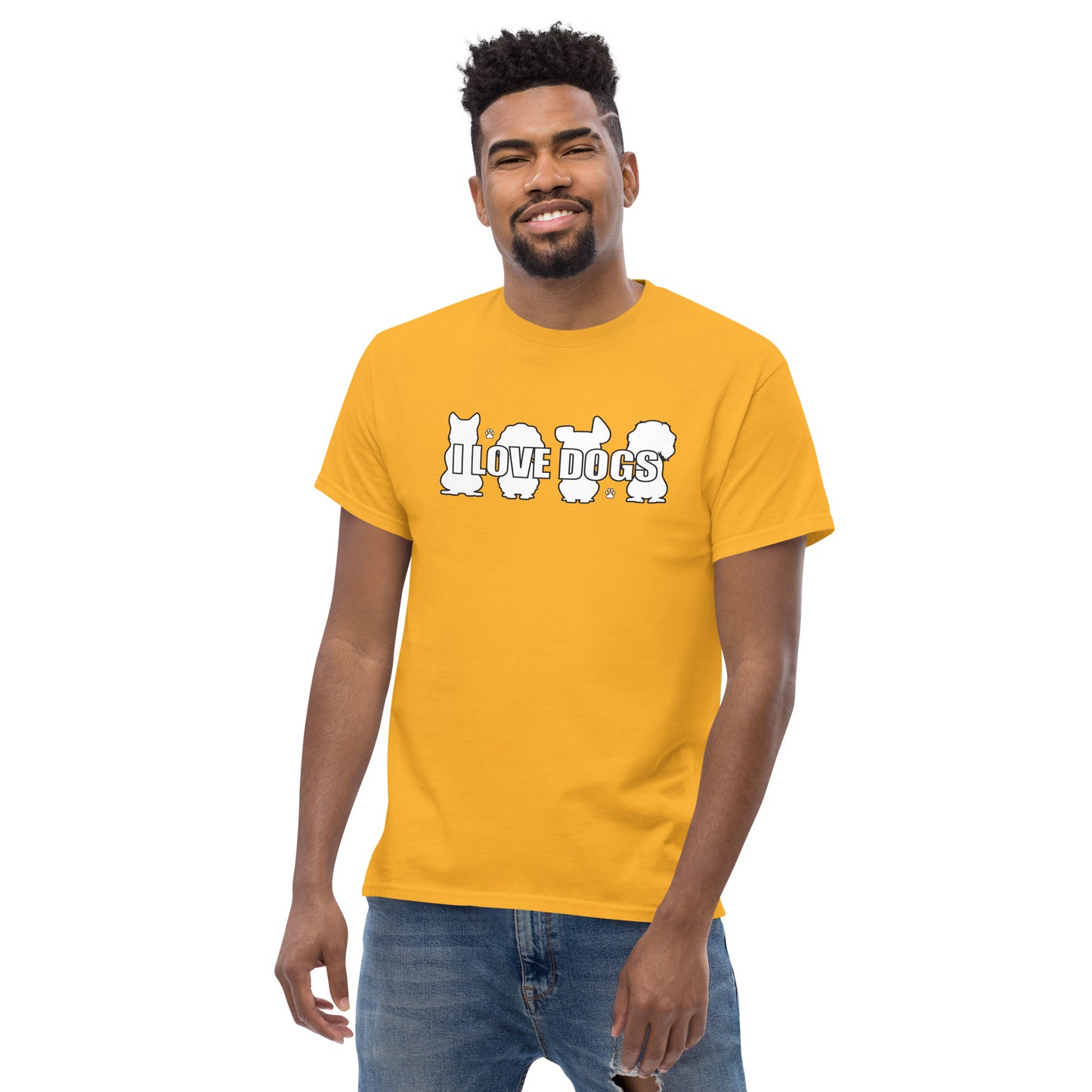 I Love Dogs Silhouette Men's classic tee