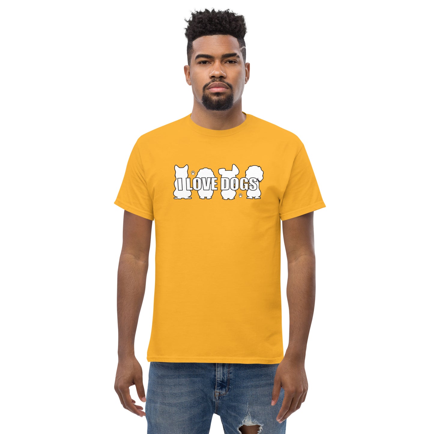 I Love Dogs Silhouette Men's classic tee