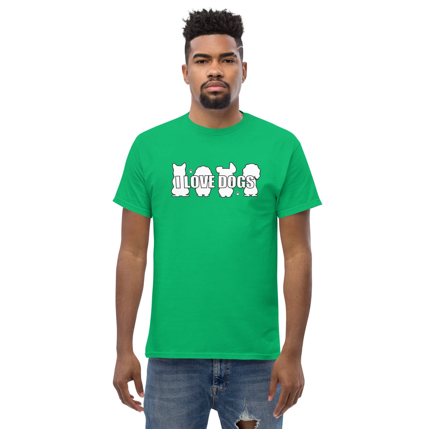 I Love Dogs Silhouette Men's classic tee