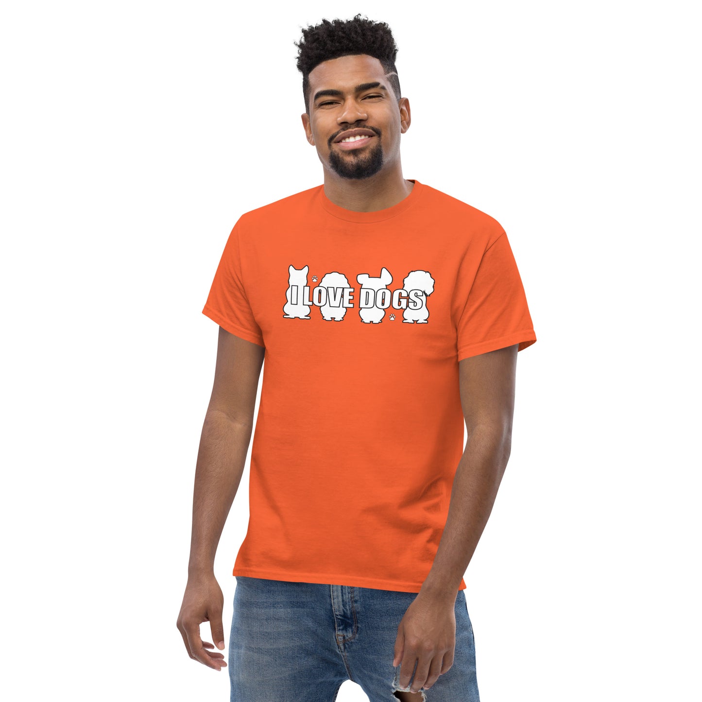 I Love Dogs Silhouette Men's classic tee