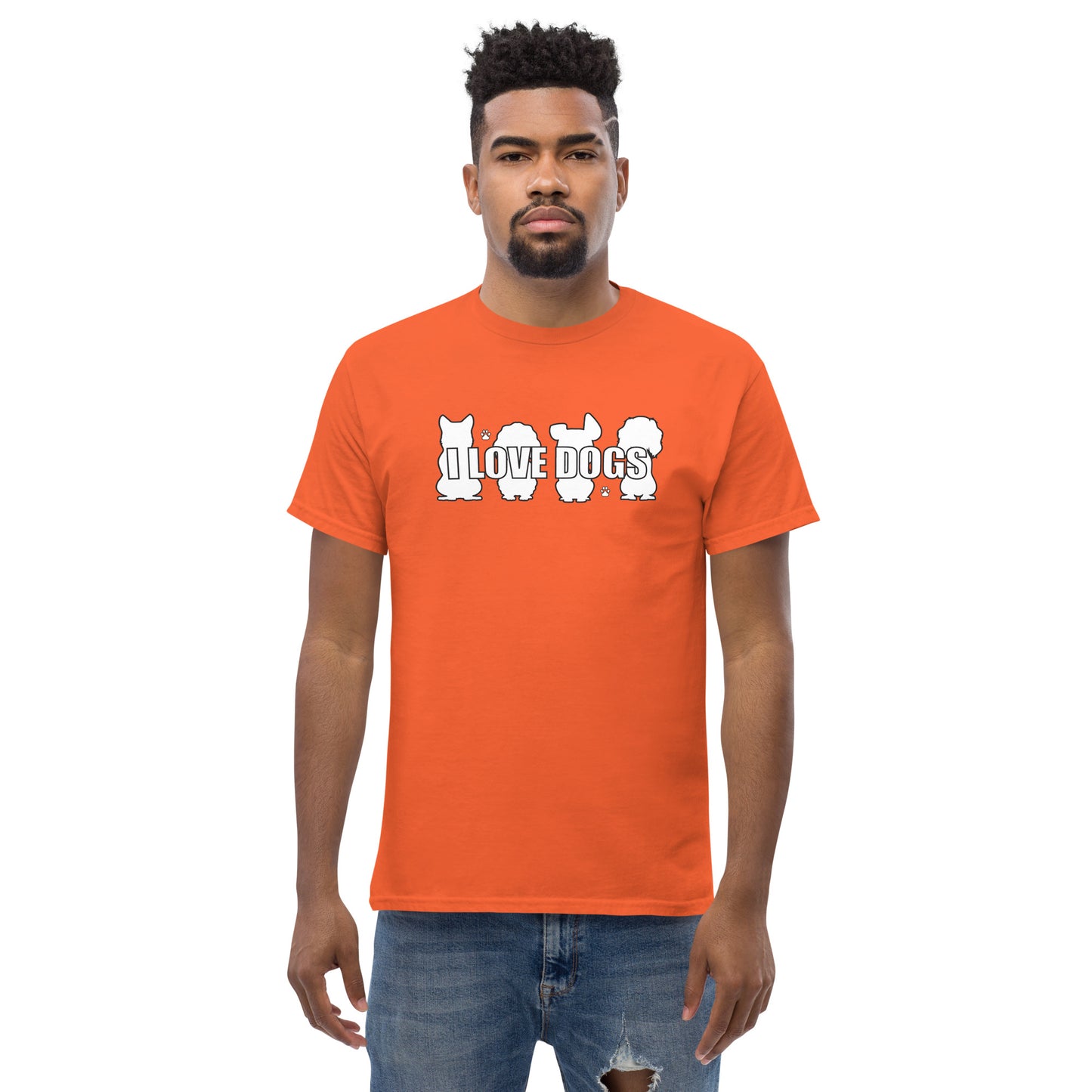 I Love Dogs Silhouette Men's classic tee