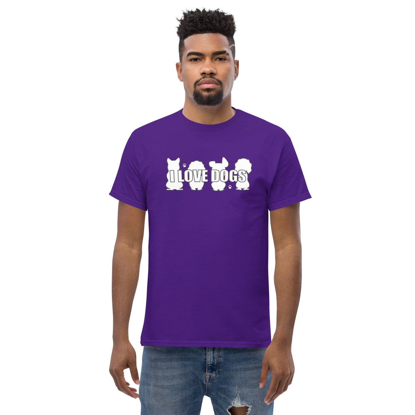 I Love Dogs Silhouette Men's classic tee