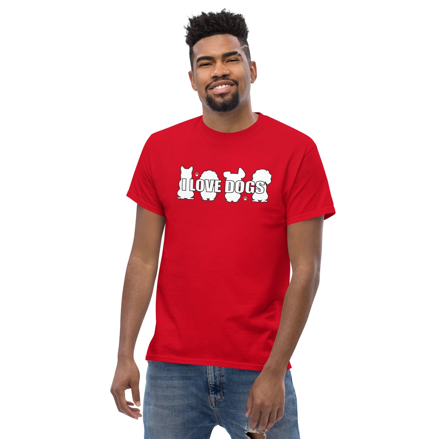 I Love Dogs Silhouette Men's classic tee