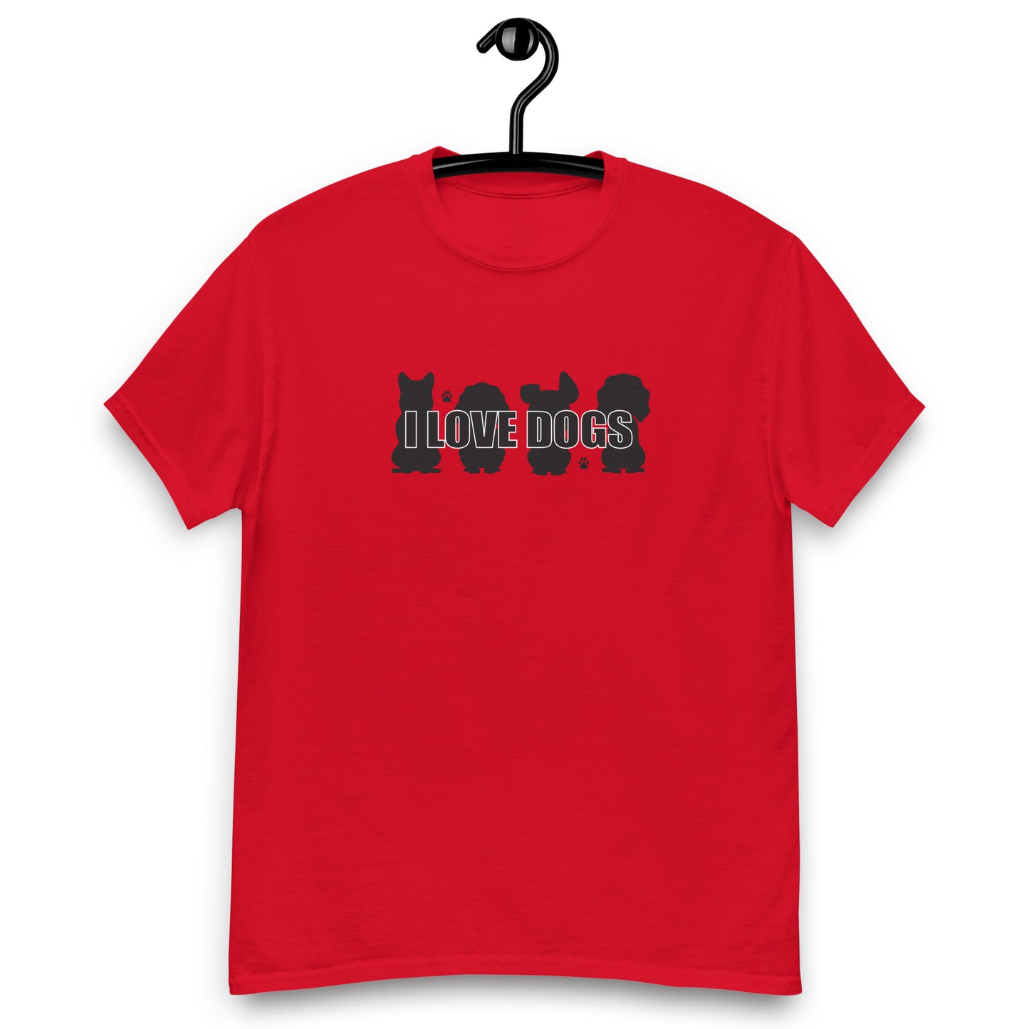 I Love Dogs Silhouette Men's classic tee