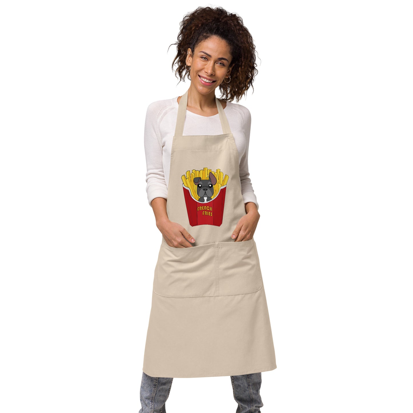 Frenchie 'French Fries' Organic cotton apron