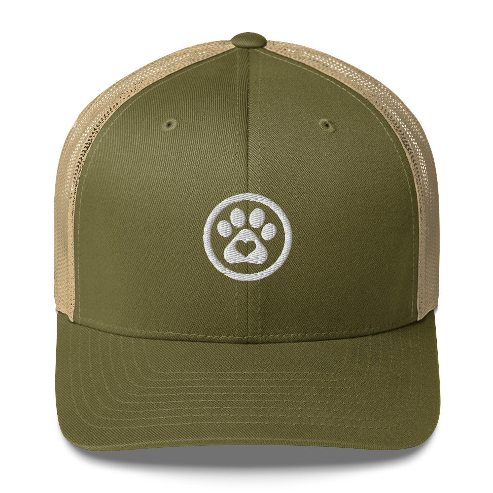 Paw Print - White - Trucker Cap