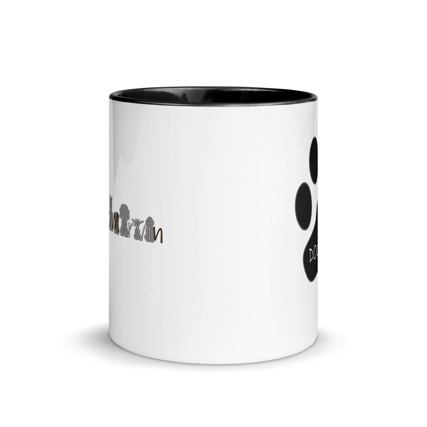 Dog Dad Paw - Black - Mug with Color Inside