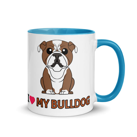 I Love My Bulldog Mug with Color Inside