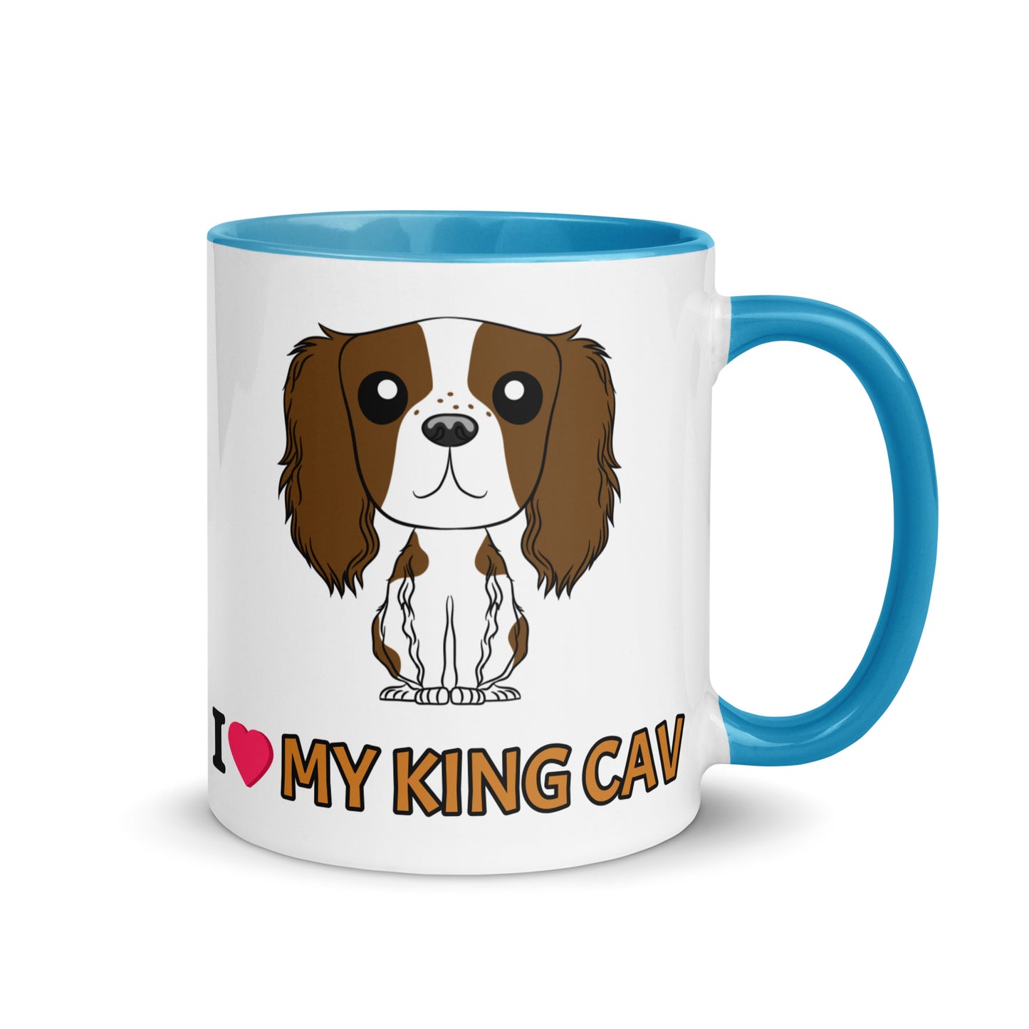 I Love My King Cav Mug with Color Inside