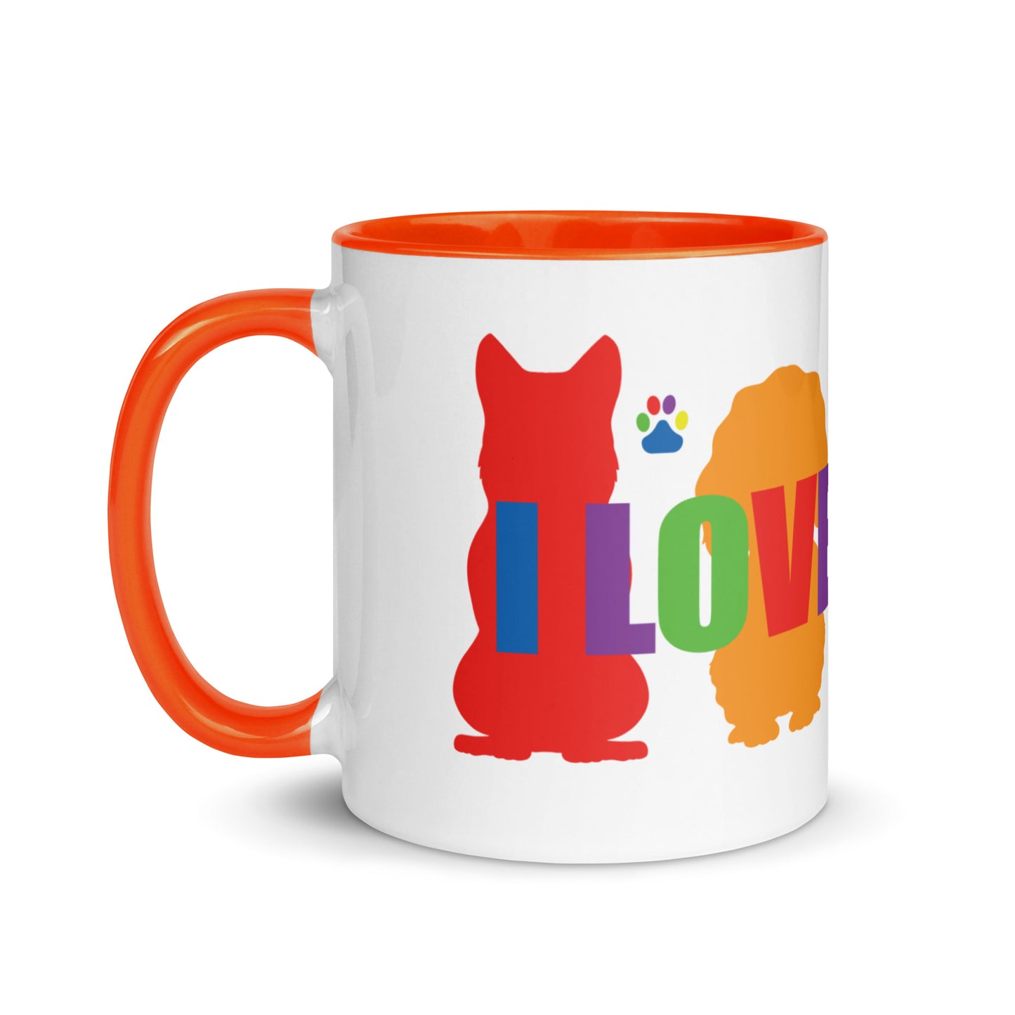 I Love Dogs (Multicolor) Mug with Color Inside