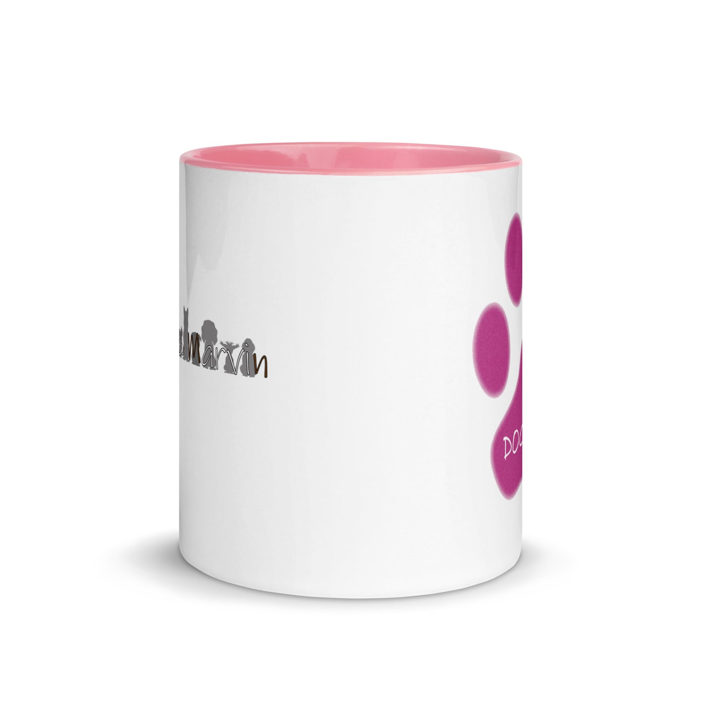 Dog Mom Paw - Pink - Mug with Color Inside