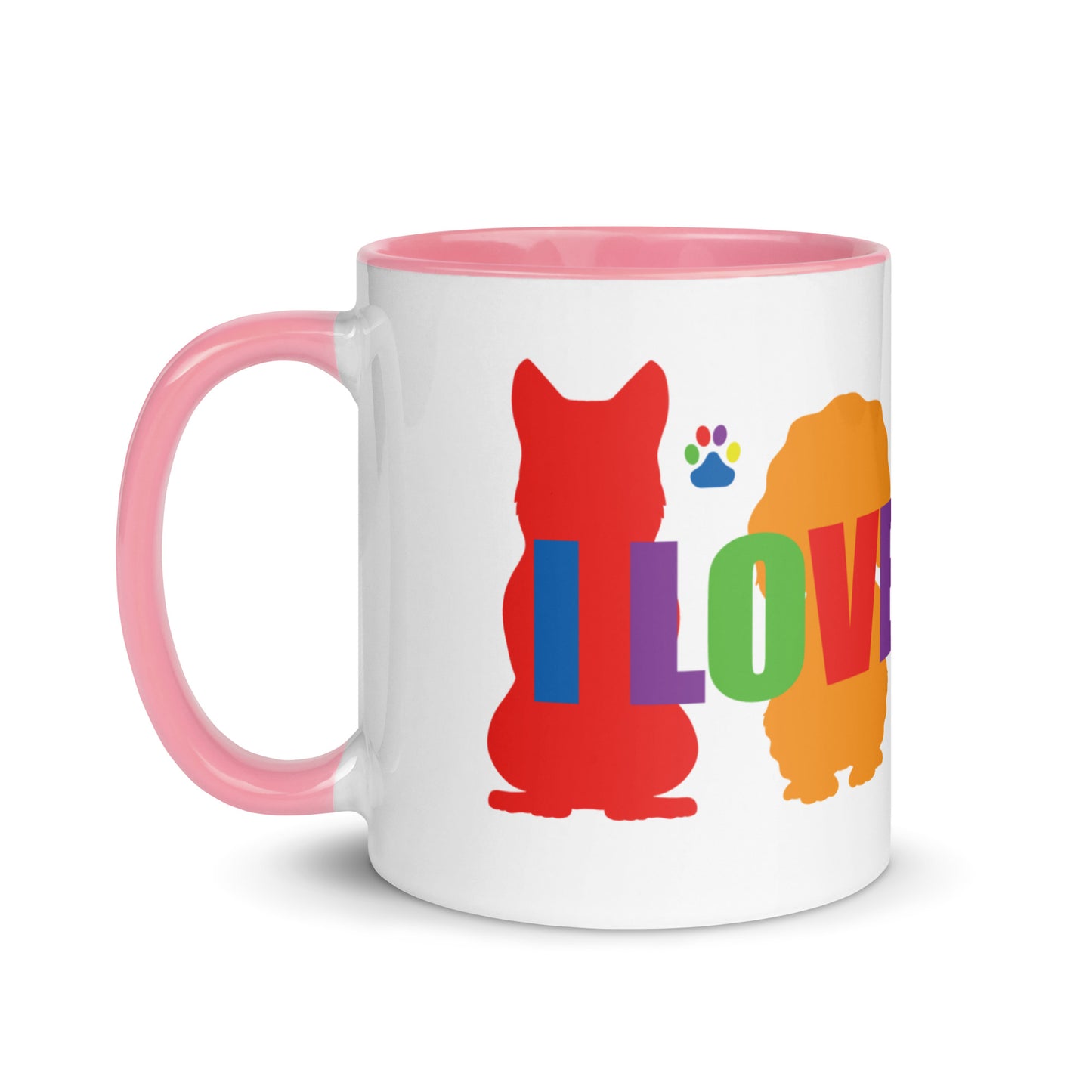 I Love Dogs (Multicolor) Mug with Color Inside