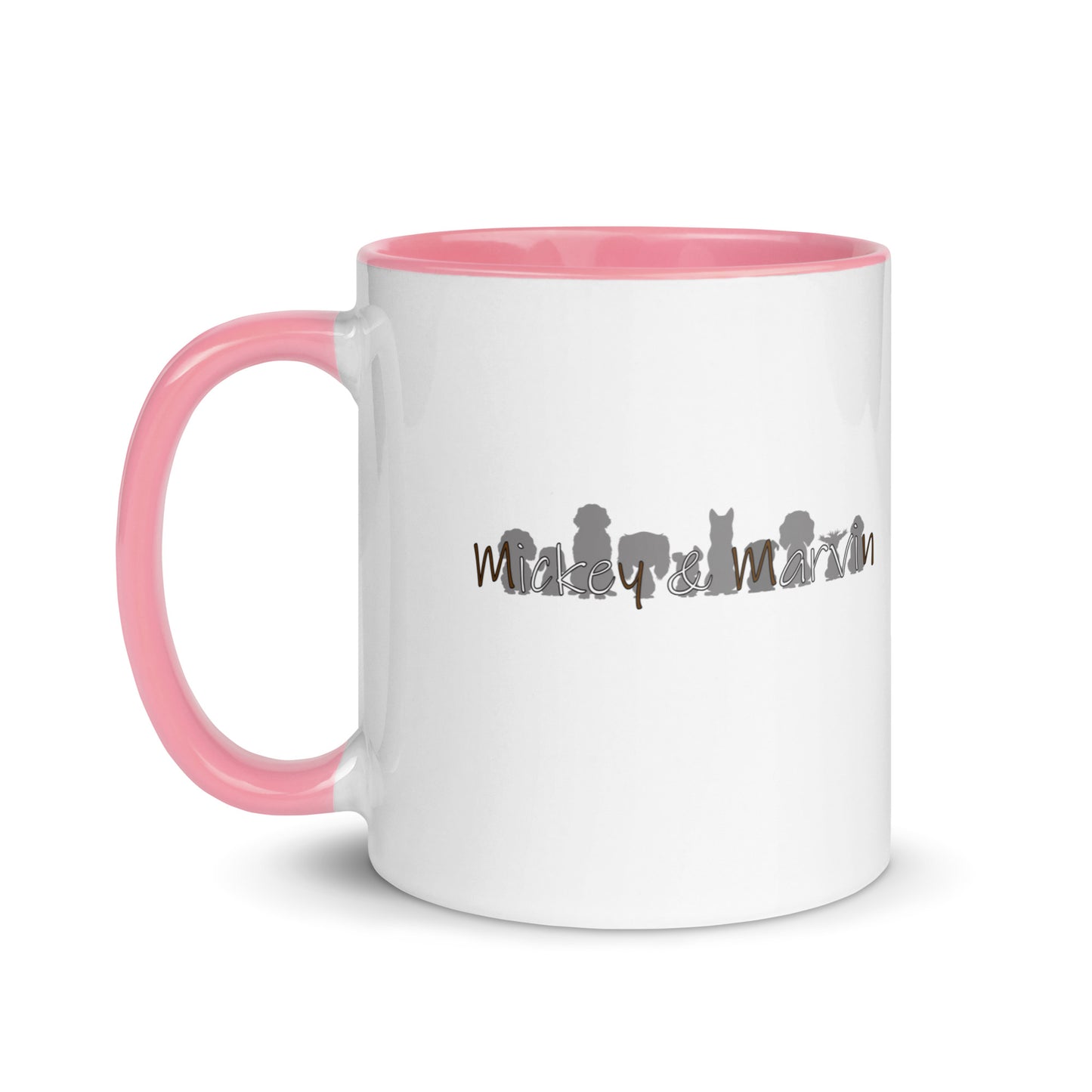 Dog Mom Paw - Pink - Mug with Color Inside