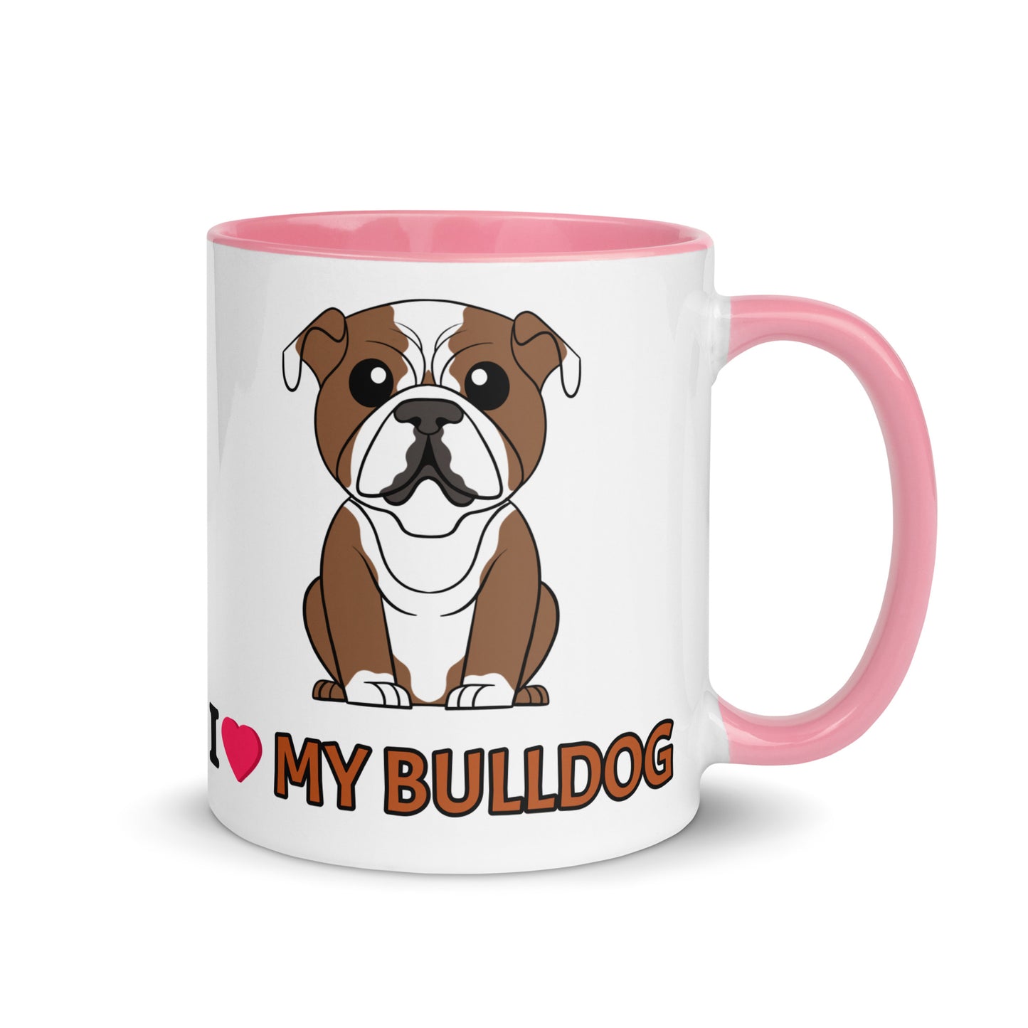 I Love My Bulldog Mug with Color Inside