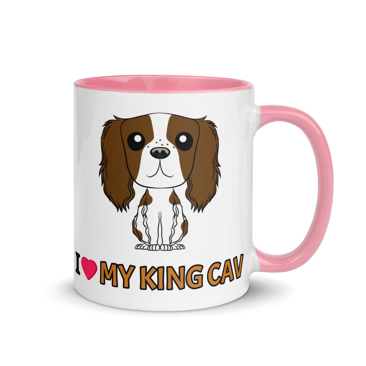 I Love My King Cav Mug with Color Inside