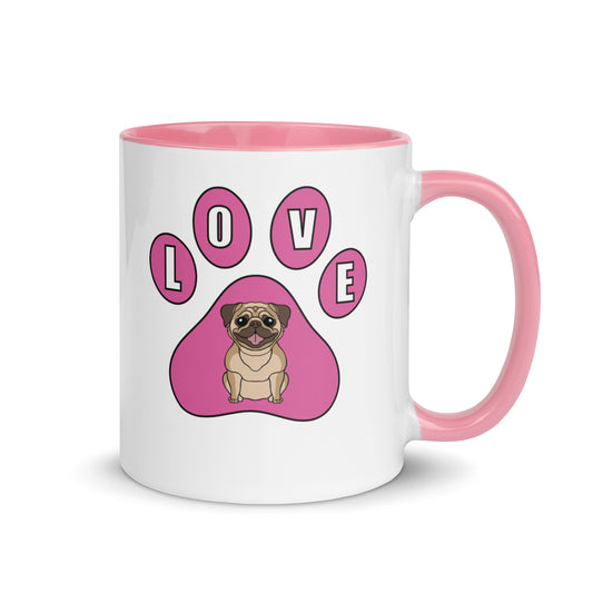 Pug Love Mug with Color Inside