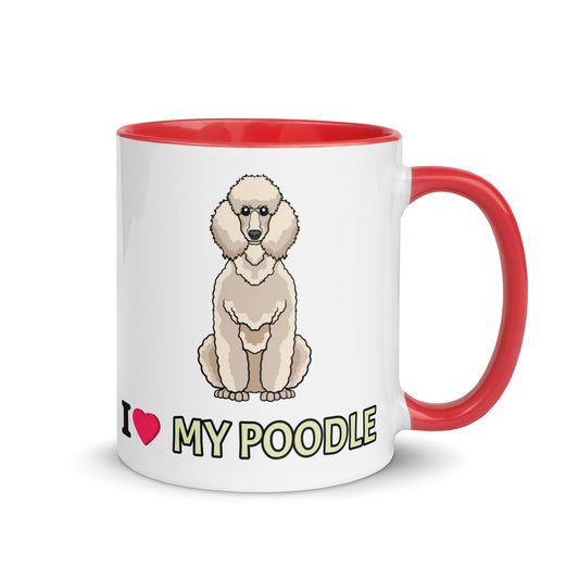 I Love My Poodle Mug with Color Inside