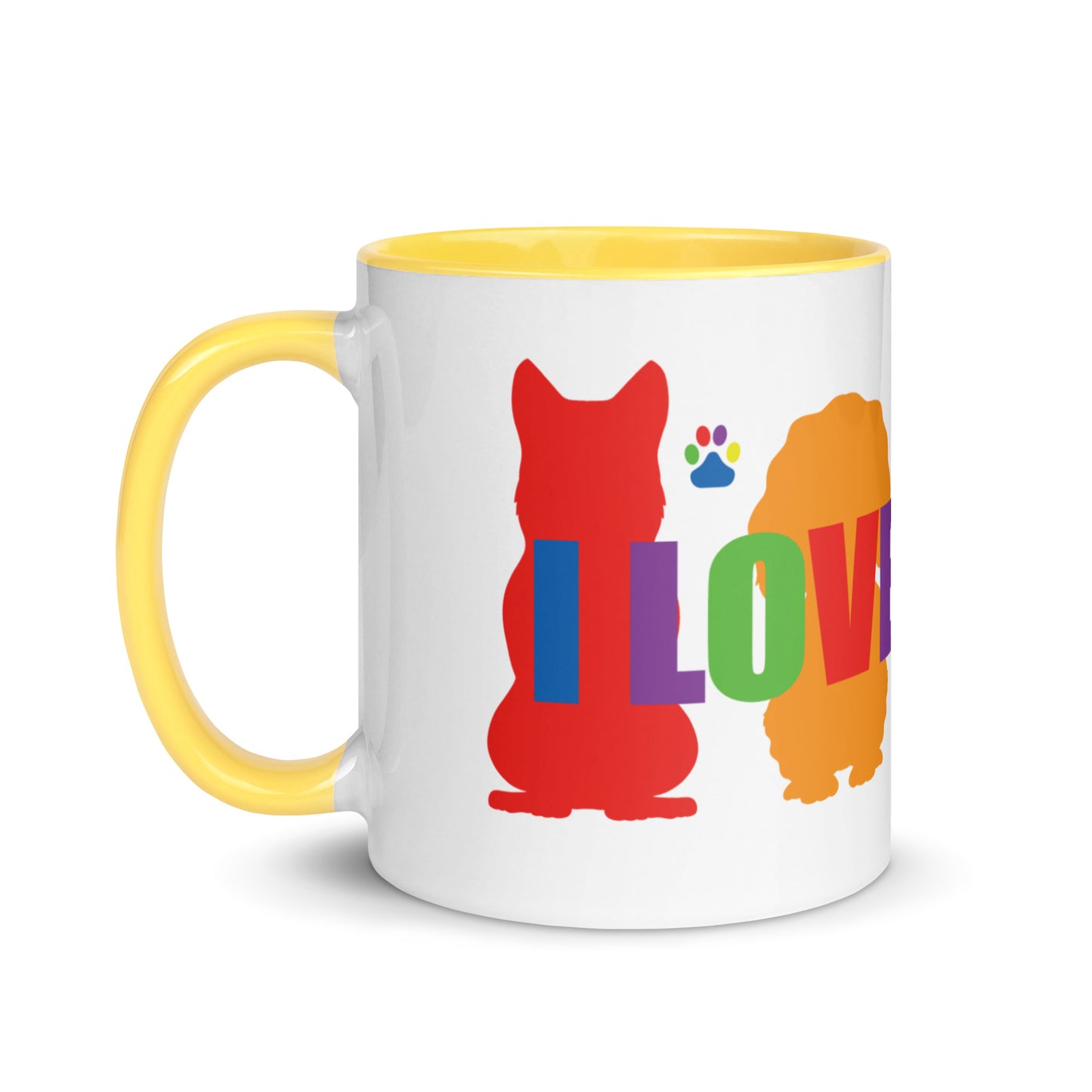 I Love Dogs (Multicolor) Mug with Color Inside