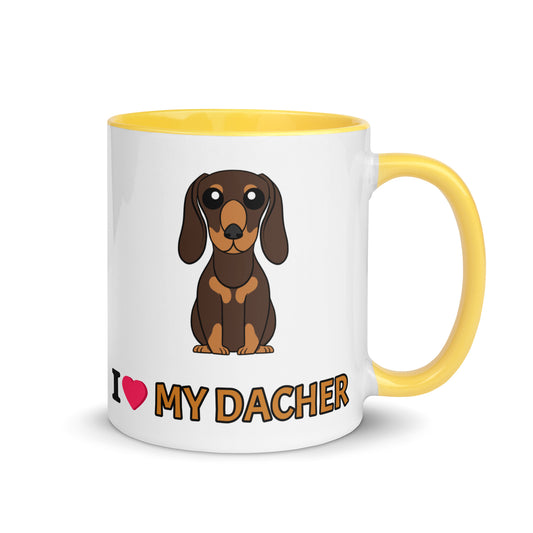 I Love My Dacher Mug with Color Inside