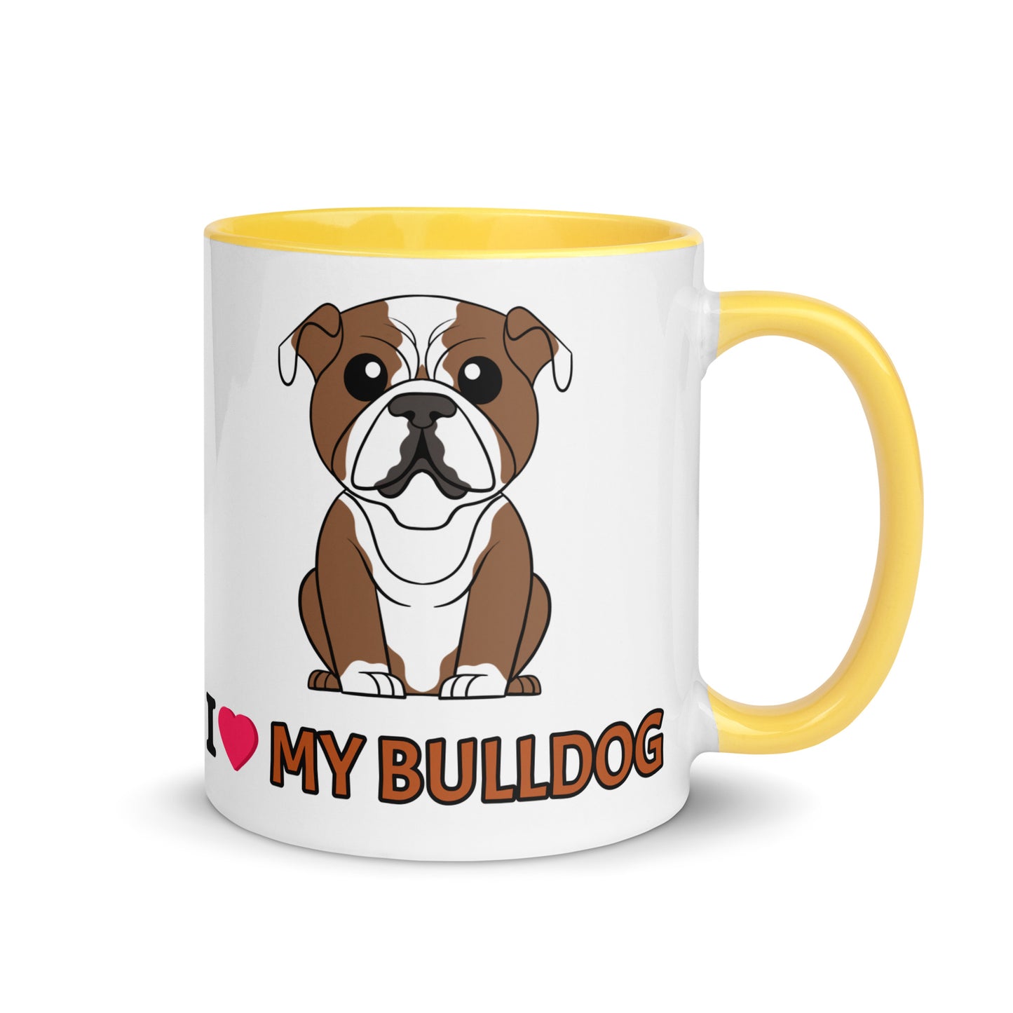 I Love My Bulldog Mug with Color Inside