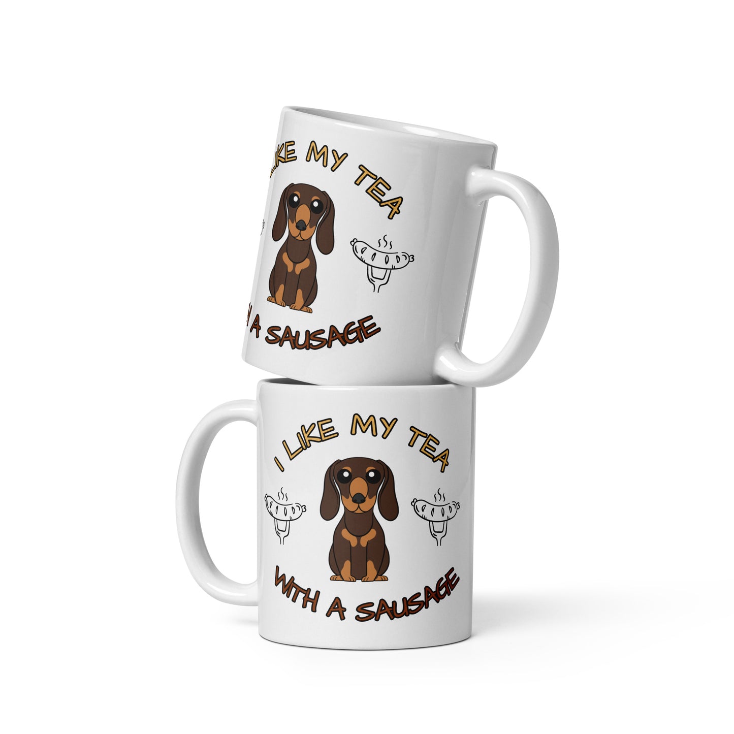 Tea with sausage - White glossy mug