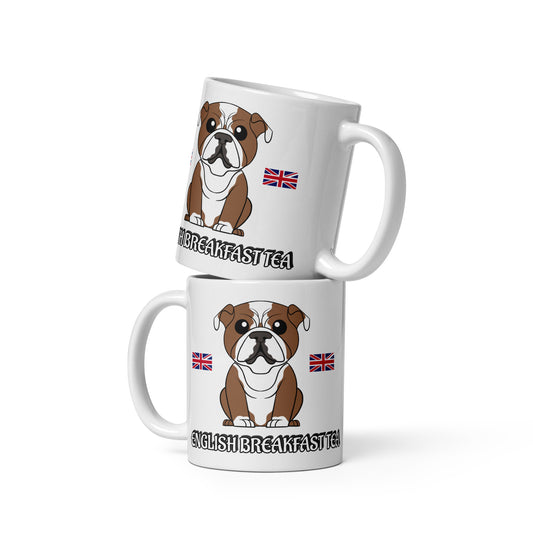 British Bulldog White glossy mug