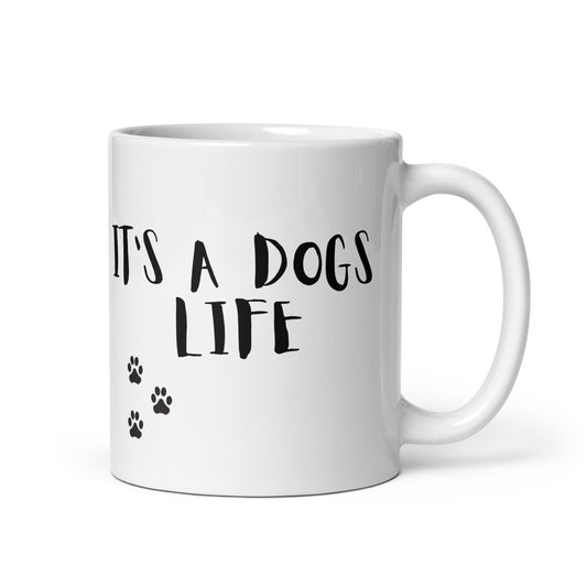 Mickey & Marvin 'Dogs Life' White glossy mug