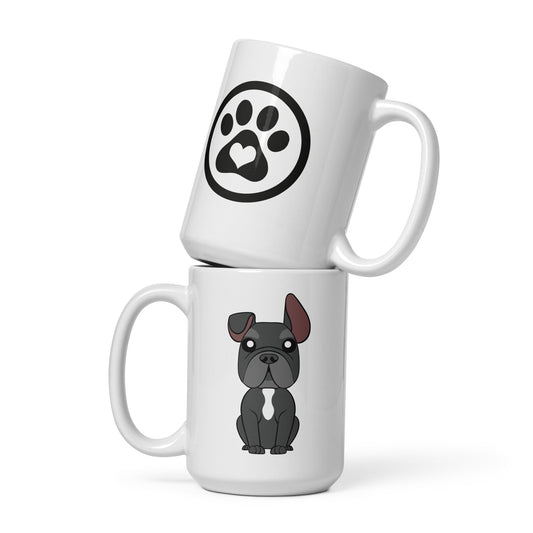 Frenchie White glossy mug