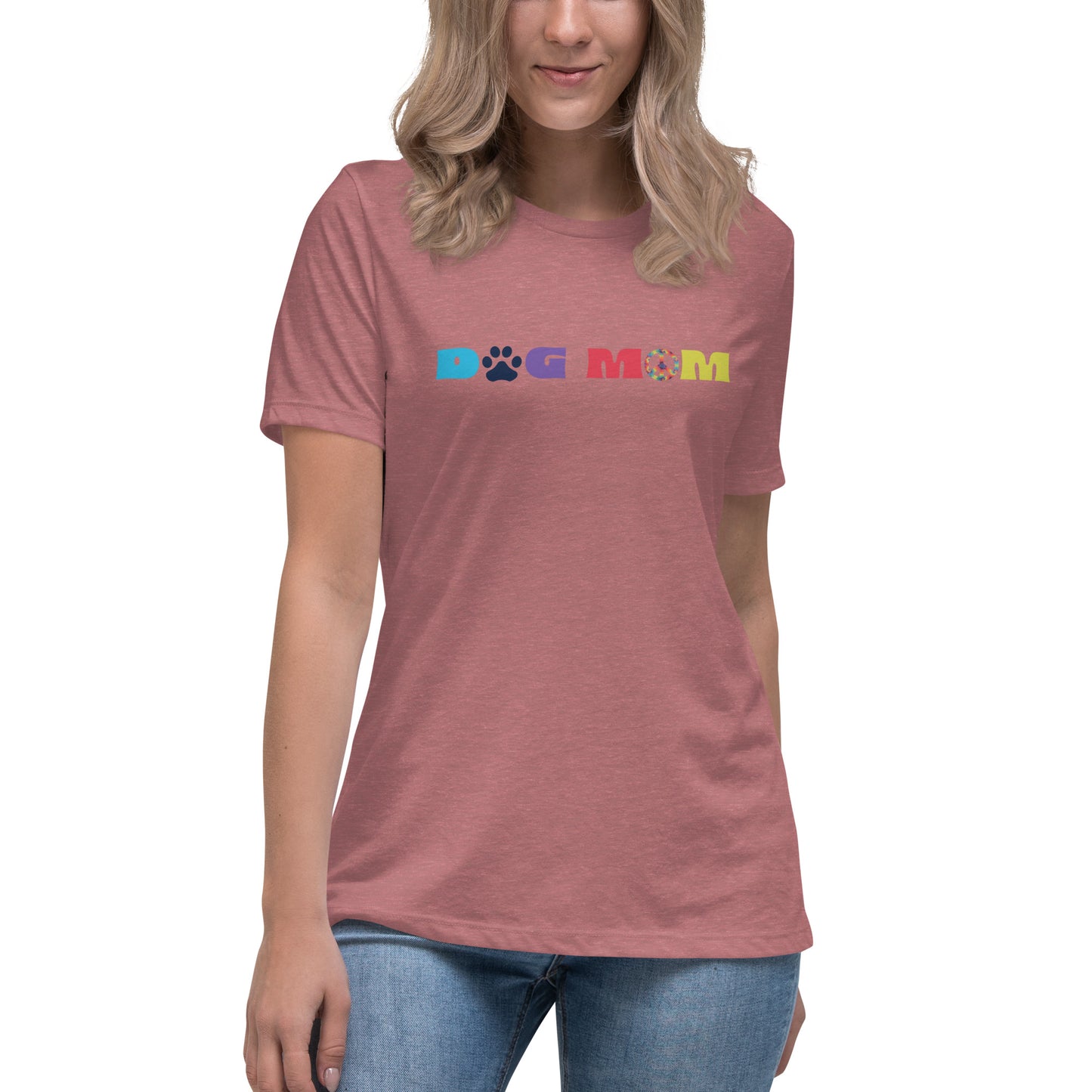 Dog Mom - Peace - Women's Relaxed T-Shirt