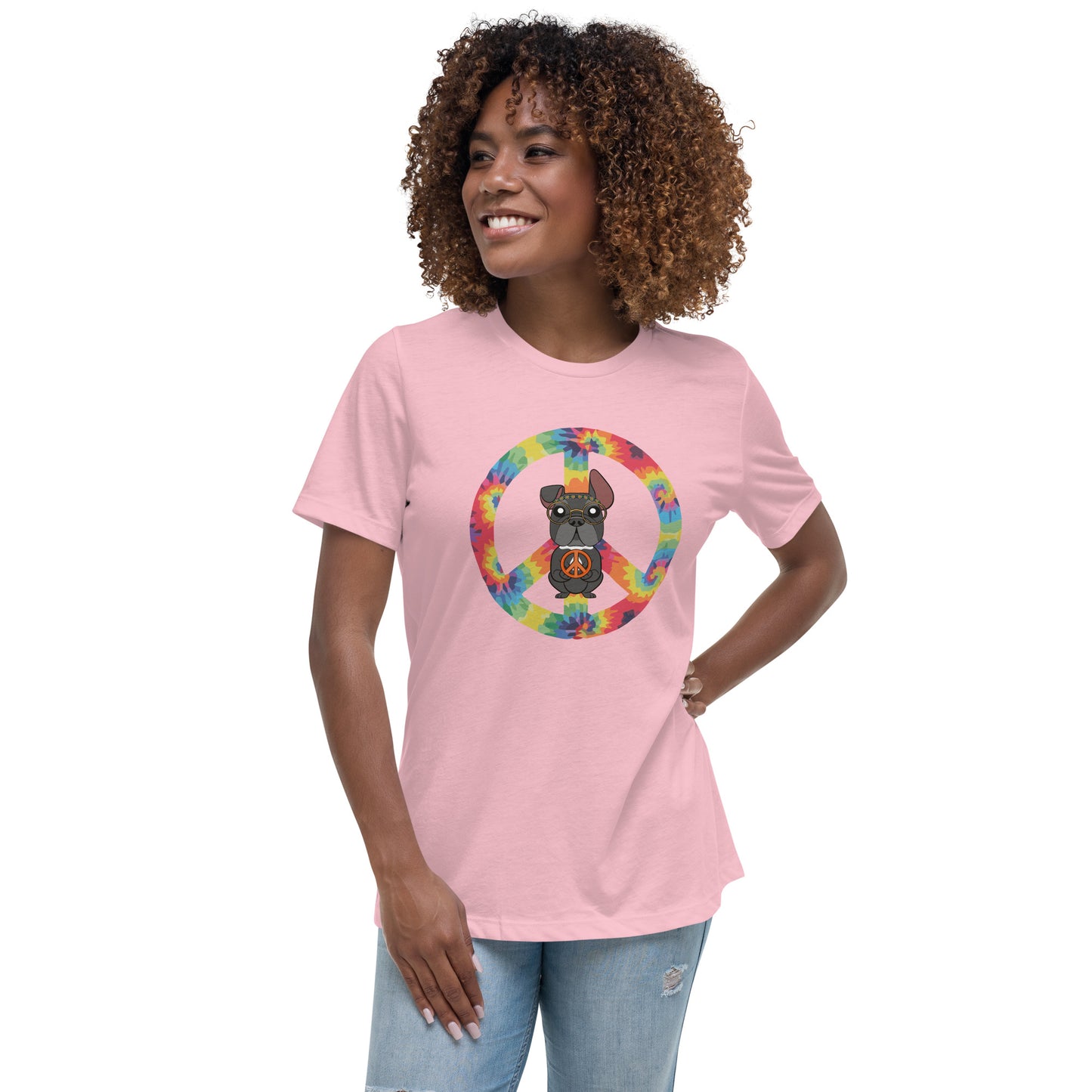 Frenchie Peace Women's Relaxed T-Shirt