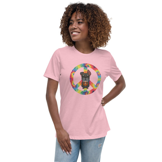 Frenchie Peace Women's Relaxed T-Shirt